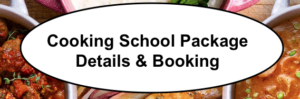 Provides link to more information on cooking school package.
