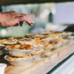 chicken pot pies being sold at market