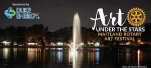 Lake Lily fountain in Maitland. ARt under the Stars theme. Duke sponsorship.