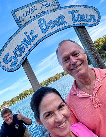 scenic boat tour couple