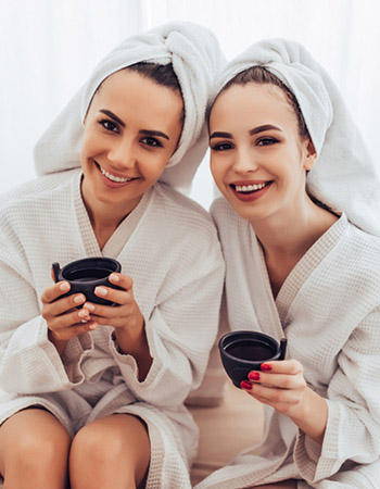 bridesmaids in robes