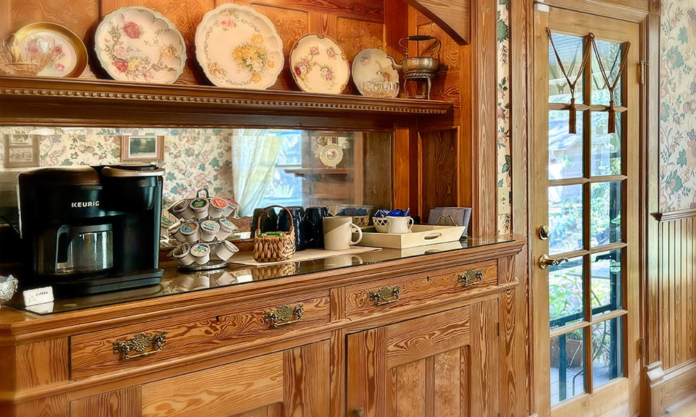 Coffee station in dining room