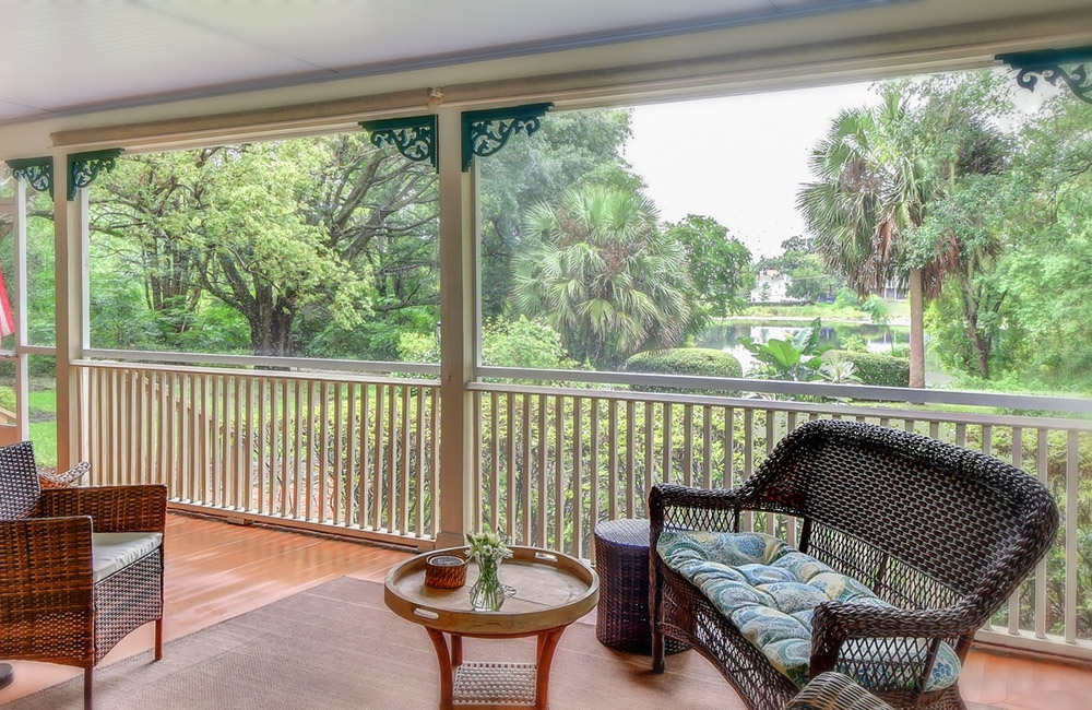 Sitting area on porch